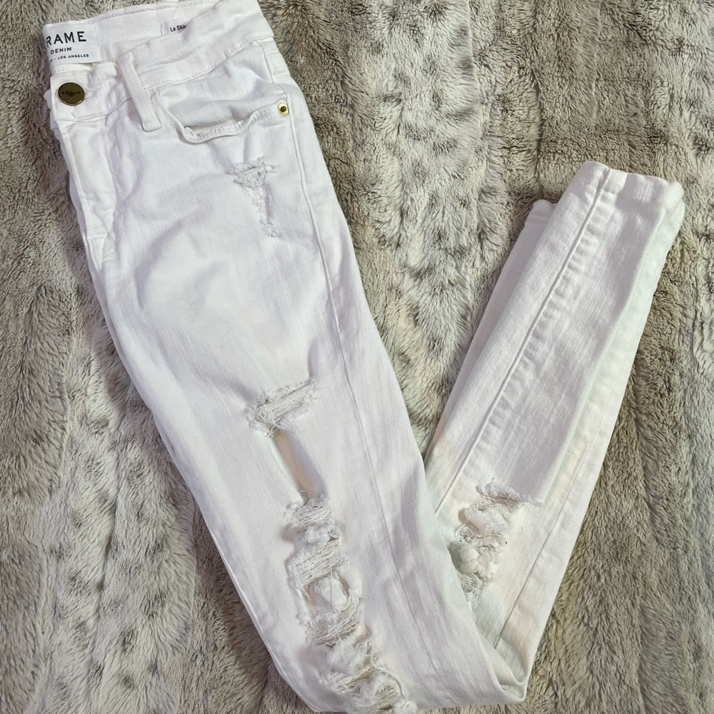 Frame Denim White Skinny Jeans
